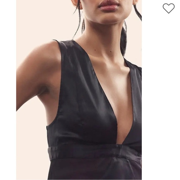 NWT Anthropologie Sheer Harness Dress Slip Dress Blk V Neck SZ M Whimsy Goth Y2K - Picture 3 of 6